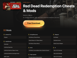 red dead redemption cheats