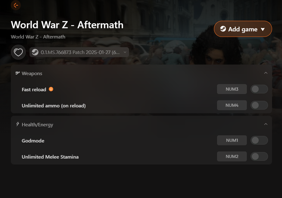 屏幕截图 2025 08 07 134729 world war Z: aftermath cheats