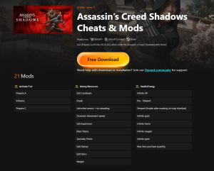 Assassin’s Creed Shadows Cheats & Mods