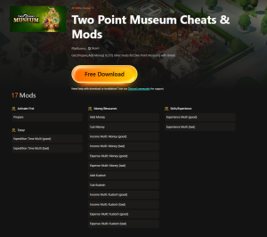 Two Point Museum Cheats & Mods