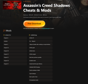 截图20250320174139 Assassin’s Creed Shadows Cheats & Mods
