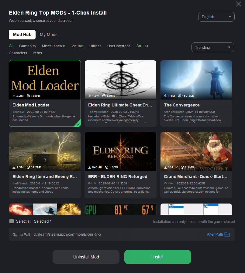 Elden Ring popular mods