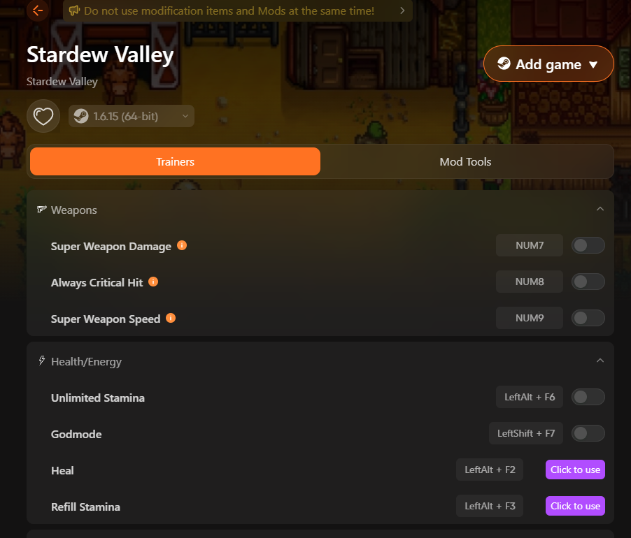 stardew cheats