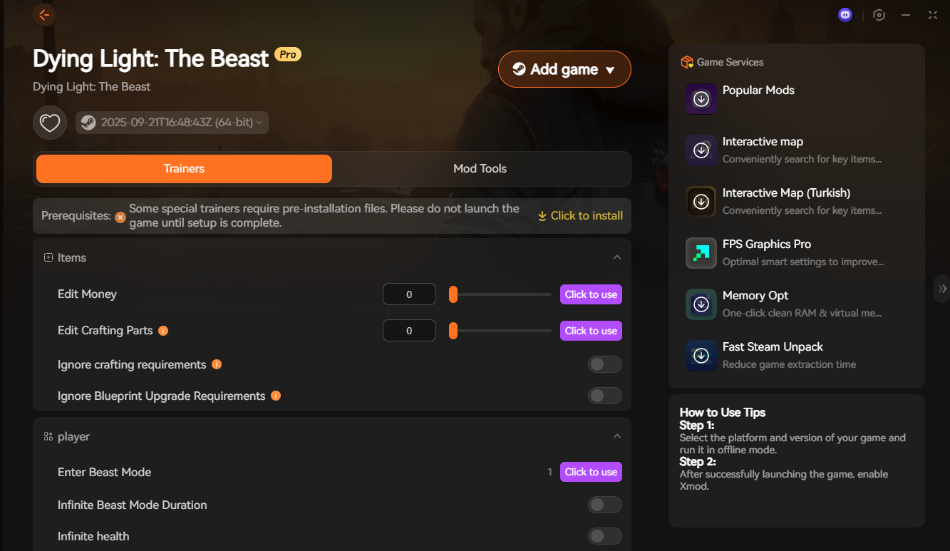 dying light cheats