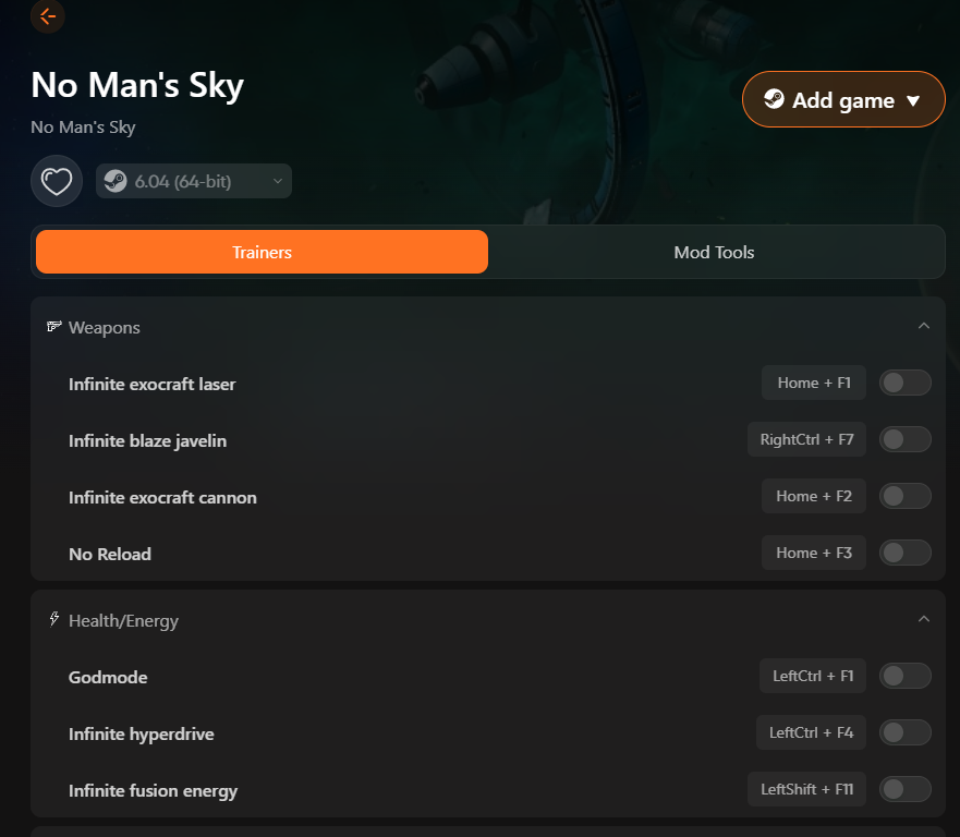 no man's sky cheats