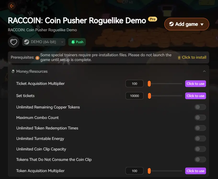 RACCOIN: Coin Pusher Roguelike Demo mods