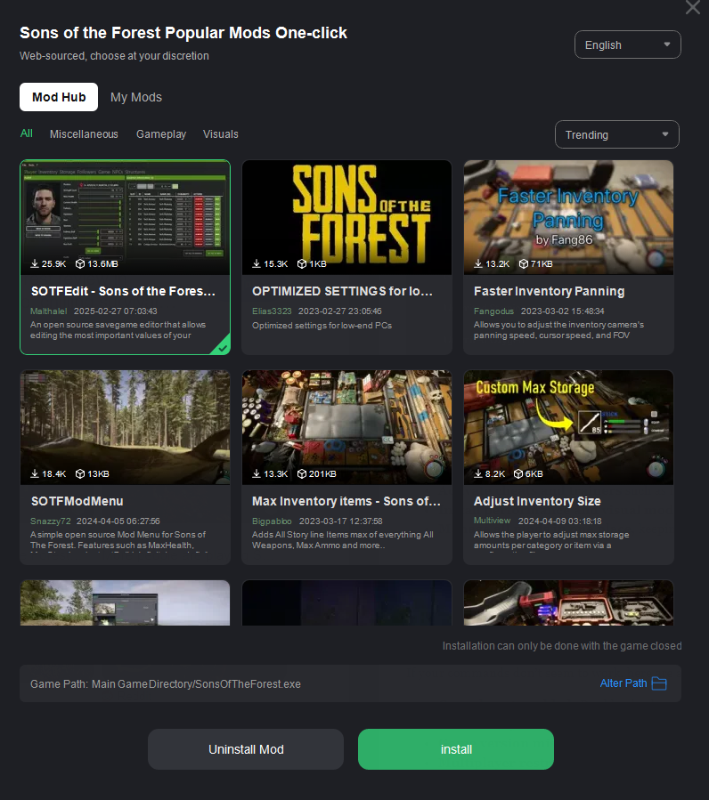 sons of the forest mods