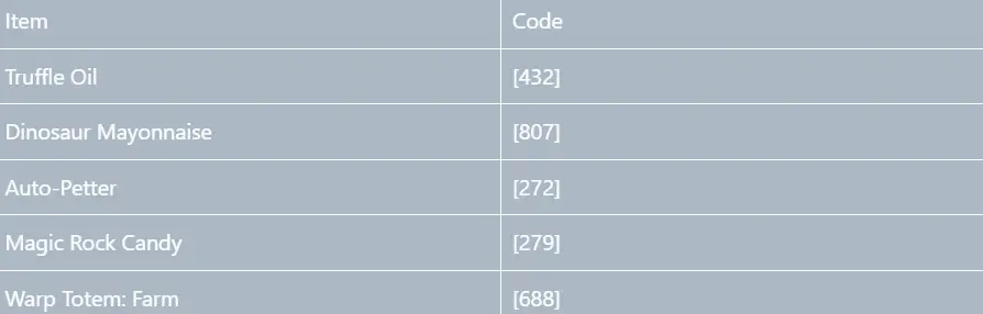 Artisan Goods & Special Items