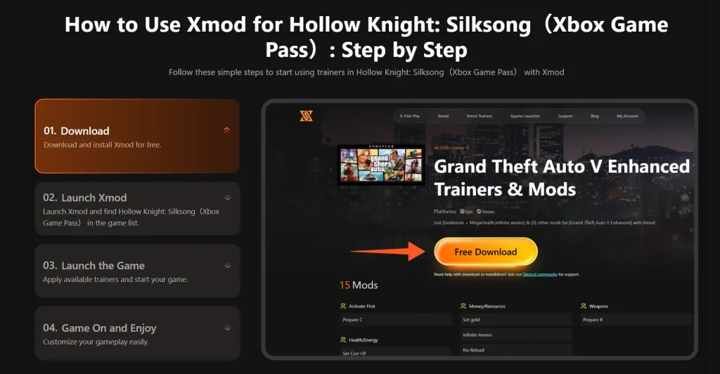 How to Use Xmod for Hollow Knight Silksong