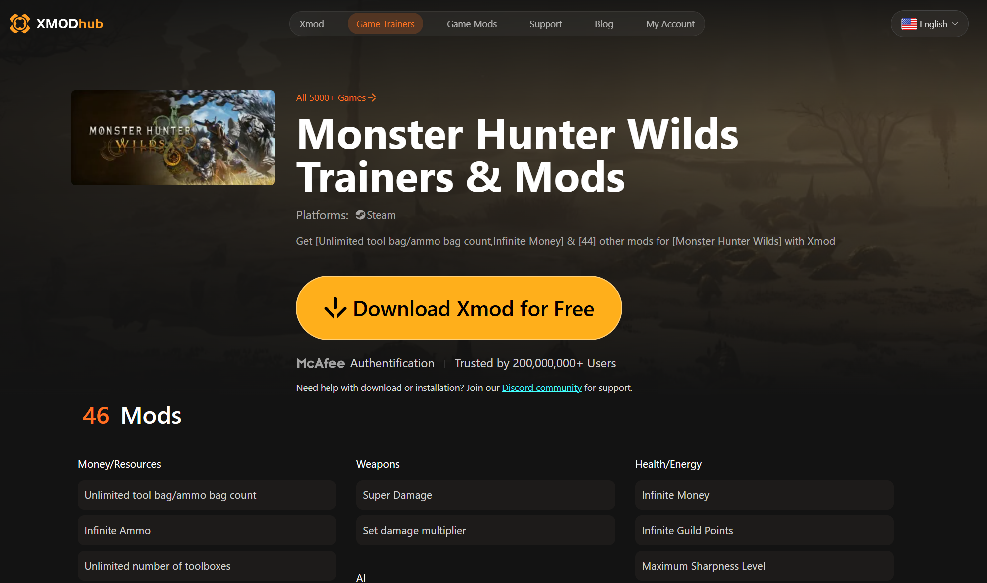 Monster Hunter Wilds Trainers Mods
