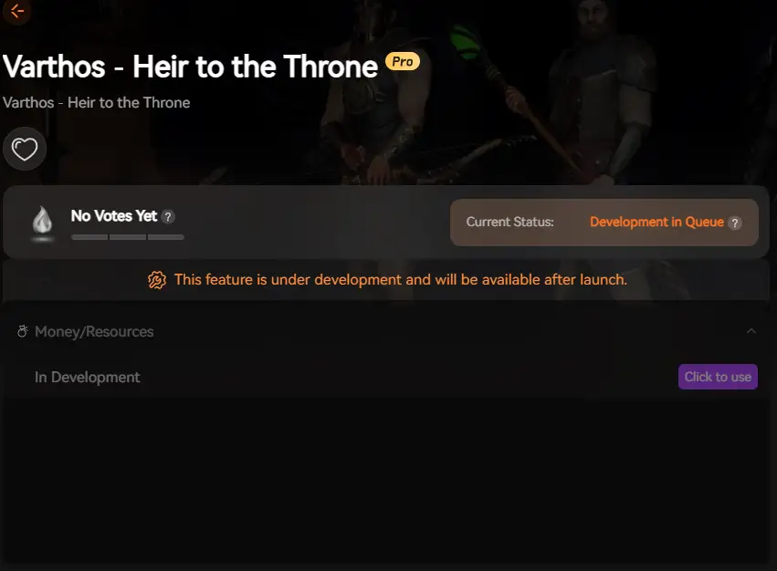 Varthos – Heir to the Throne mods