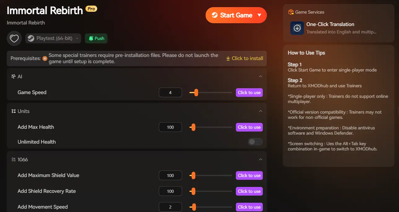 Immortal Rebirth mods