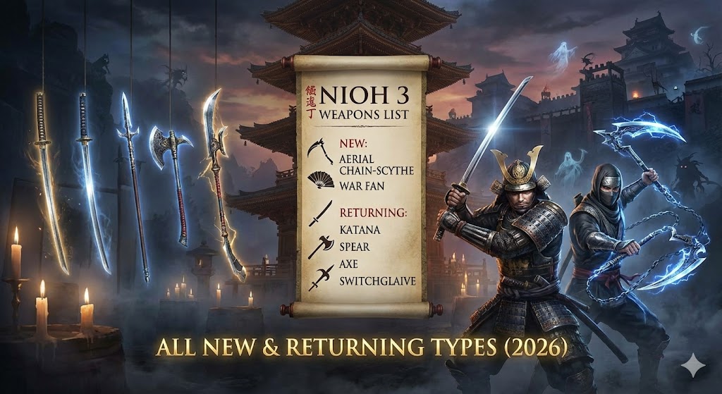 Nioh 3 Weapons List (2026): All New & Returning Types