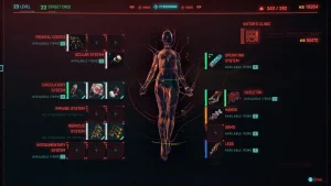 The Ripperdoc interface in Cyberpunk 2077