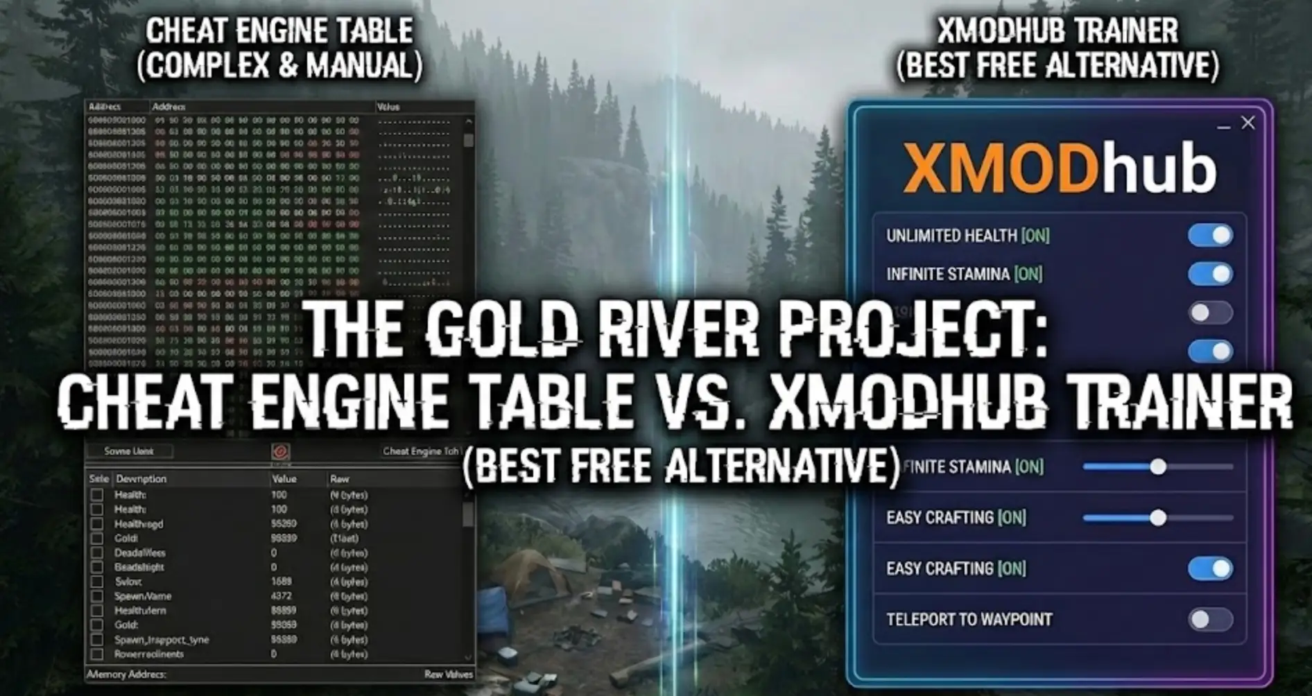The Gold River Project: Cheat Engine Table vs. XMODhub Trainer (Best Free Alternative)