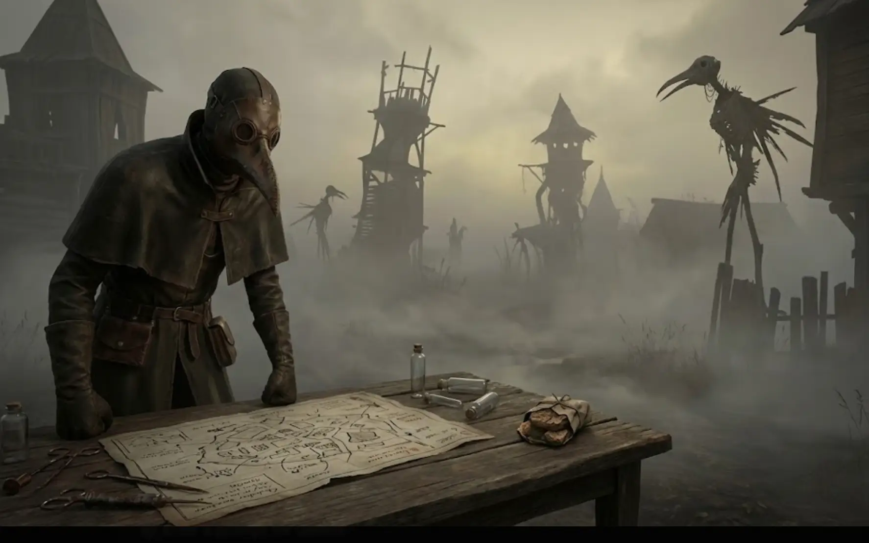 A atmospheric blog header for Pathologic 3, showing the foggy plague-ridden town at dawn ahead of the January 9 launch, illustrating the demo insights and survival tactics guide for players.