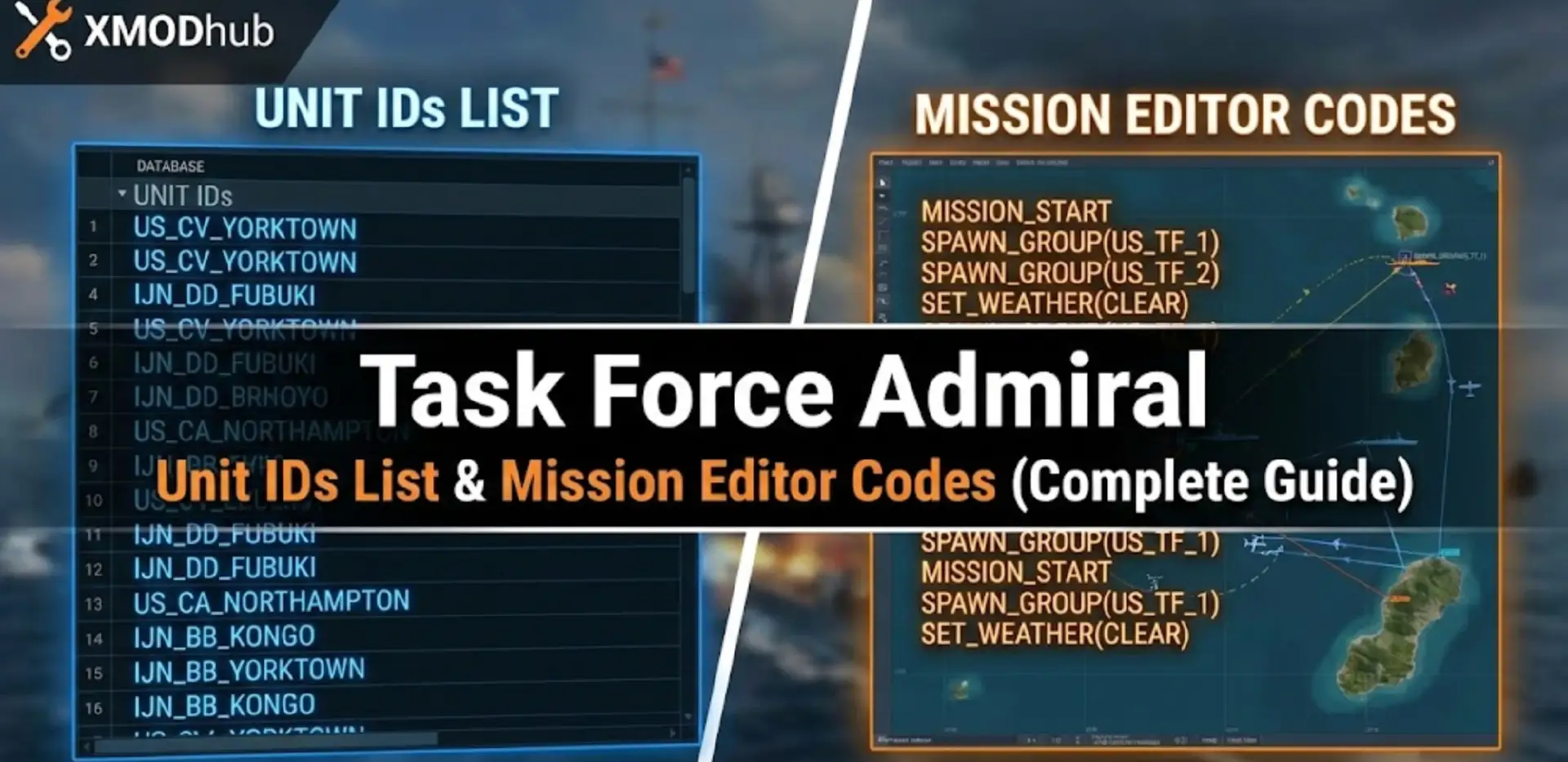 Task Force Admiral Unit IDs List & Mission Editor Codes (Complete Guide)