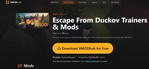 Download XMODhub for Escape from Duckov trainers and mods to explore the 2026 new map safely with infinite health and stamina.