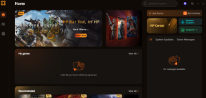 Интерфейс XMODhub с управлением библиотекой игр и функциями бэкапа.