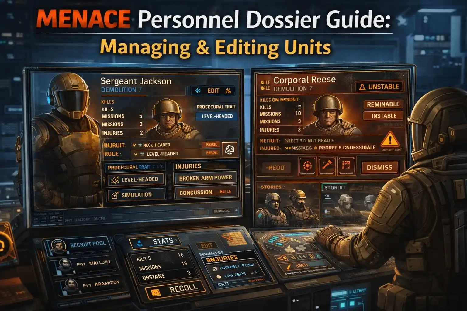 Menace Personnel Dossier Guide: Managing & Editing Units