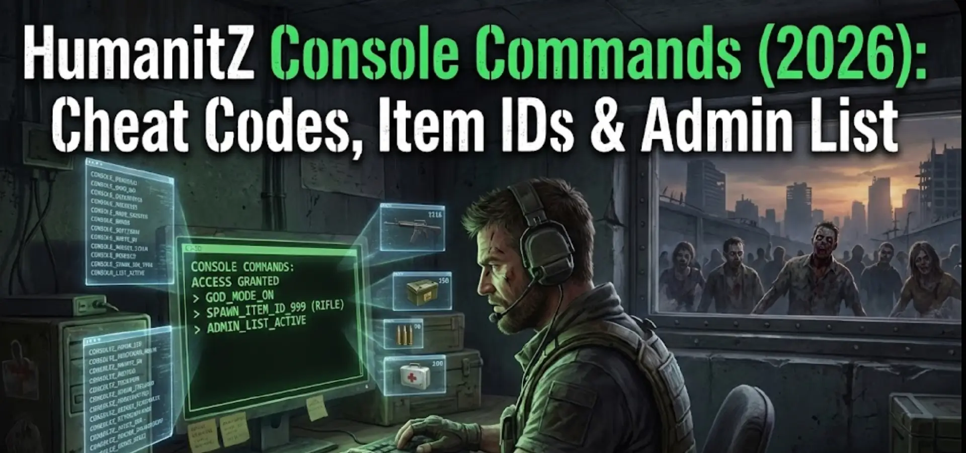 HumanitZ Console Commands (2026): Cheat Codes, Item IDs & Admin List