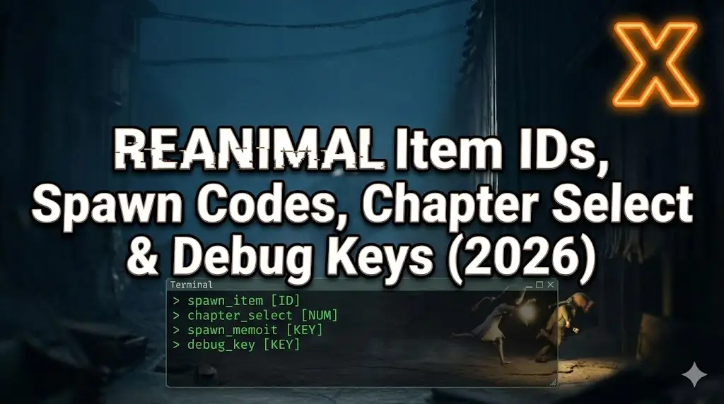 REANIMAL Item IDs, Spawn Codes, Chapter Select & Debug Keys (2026)