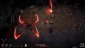 Cinderia gameplay combat scene showing character fighting shadow enemies in field