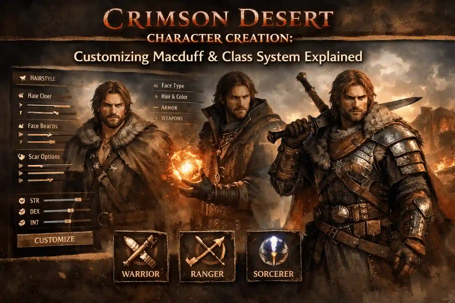 Crimson Desert Character Creation: Customizing Macduff & Class System Explained