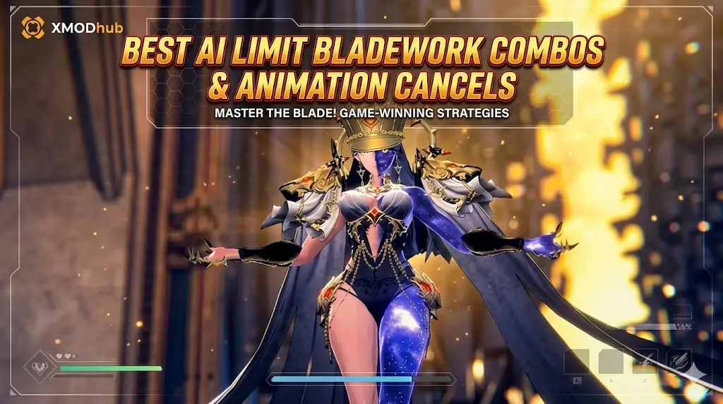 A gaming blog post header featuring a fantasy female character with mechanical armor and a galaxy-effect leg, with the XMODhub logo in the corner.