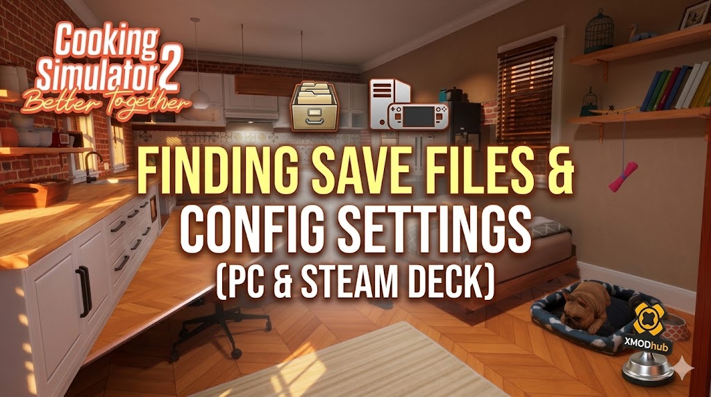 Руководство по файлам сохранений и настройкам конфигурации Cooking Simulator 2 для ПК и Steam Deck.