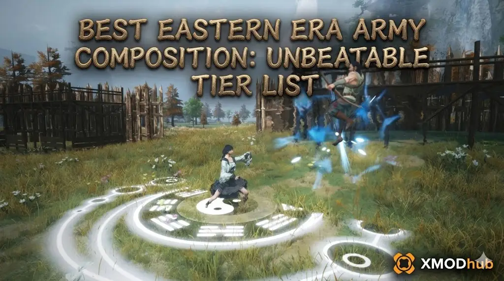 奇幻戰場橫幅圖片，包含指南完整標題與 XMODhub 標誌。