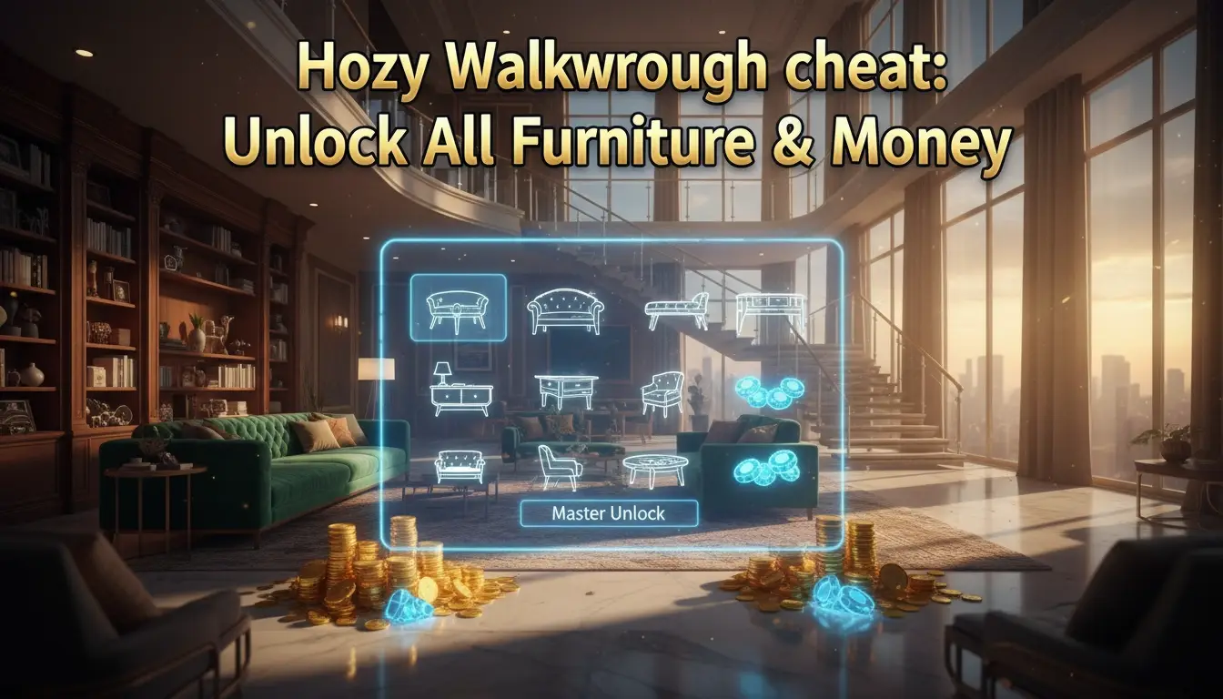 Hozy Walkthrough cheat: Unlock All Furniture & Money