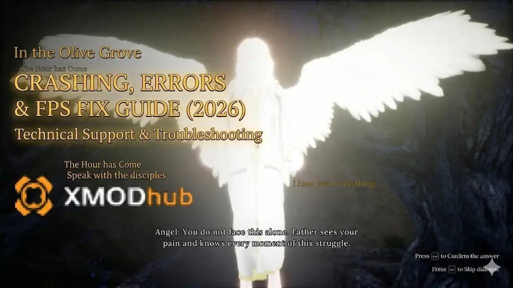 Изображение заголовка для поста в блоге I Am Jesus Christ (Руководство 2026), на котором запечатлен игровой скриншот с сияющим ангелом и встроенным золотым текстом для руководства по техническим исправлениям.