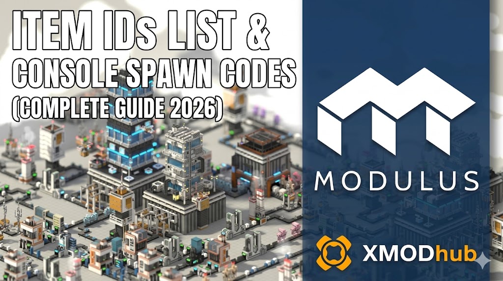 Полное руководство 2026 по ID предметов, консольным кодам Modulus: Factory Automation и XMODhub.