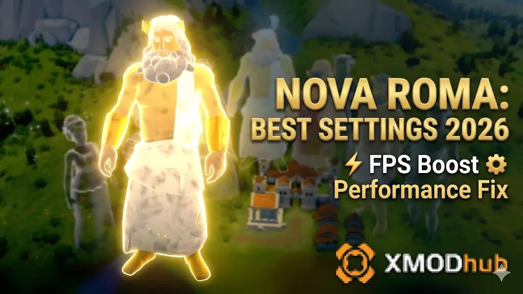 Nova Roma best settings for FPS and performance 2026 XMODhub guide.