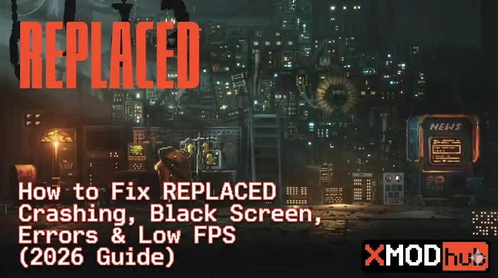 REPLACED pixel art header: Fix crashing, black screen, FPS guide 2026 XMODhub.