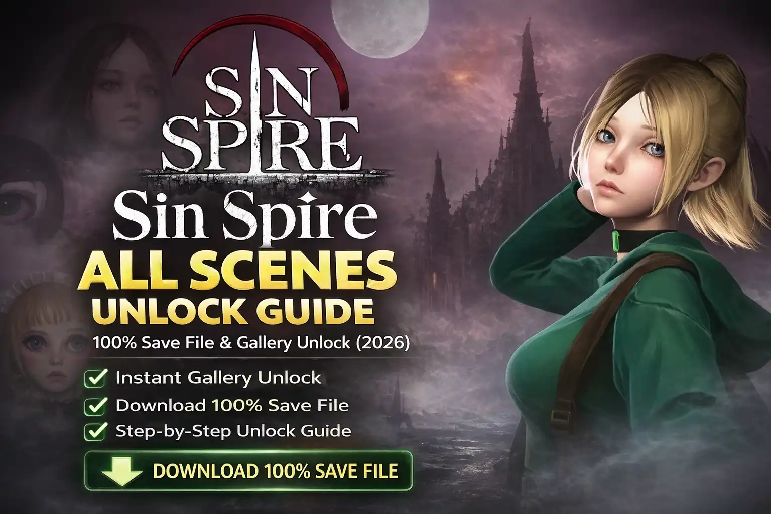Sin Spire All Scenes Unlock Guide: Gallery & Save Files