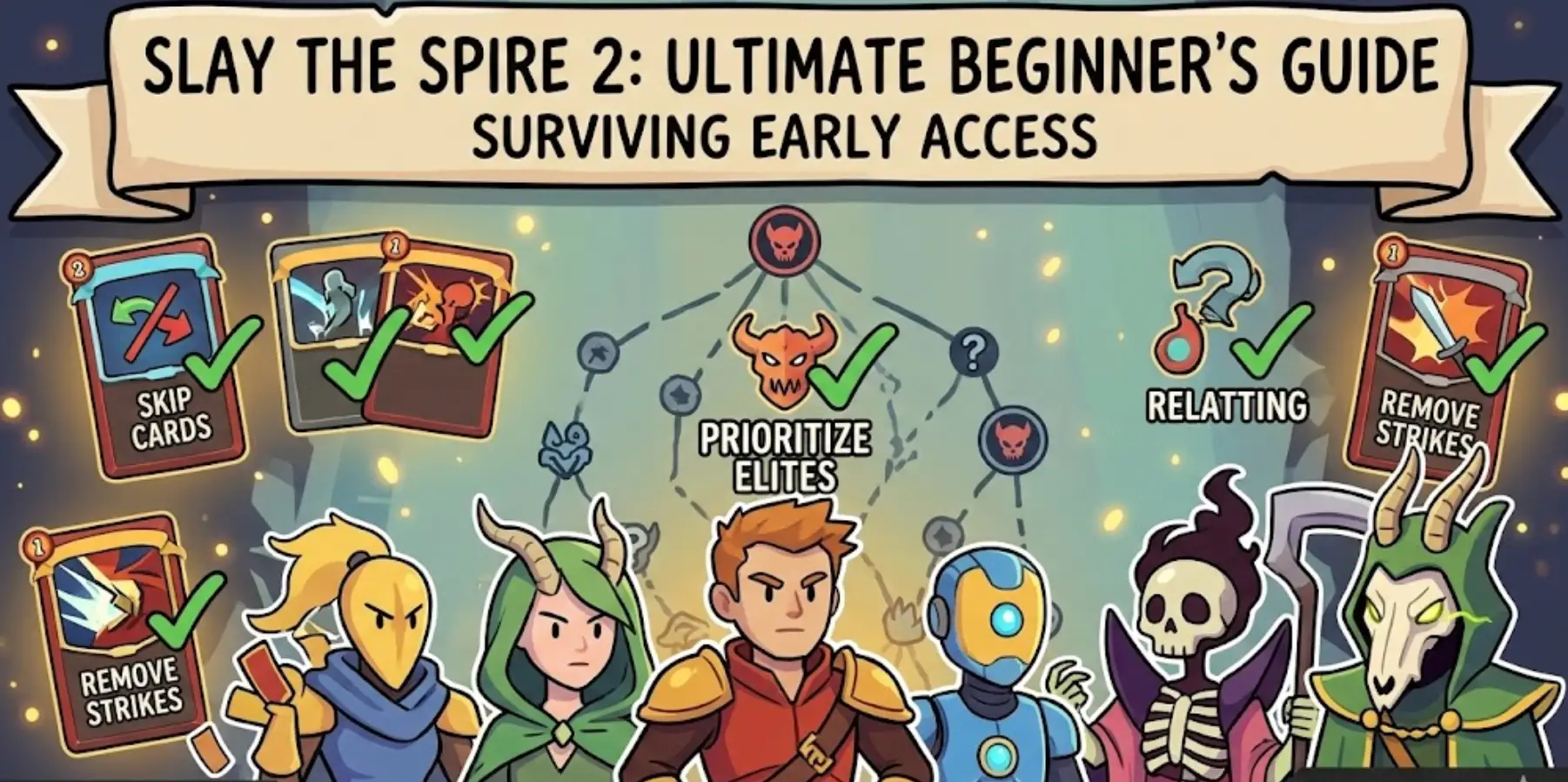 Slay the Spire 2 header: Ultimate beginner's guide surviving early access tips XMODhub.