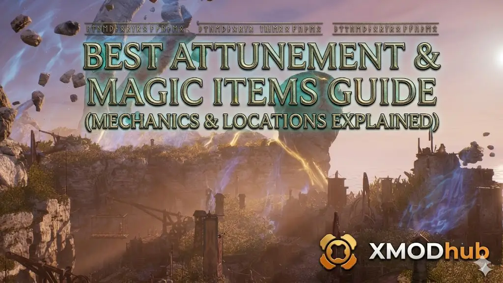 Guide image: Best Attunement & Magic Items in Solasta with mechanics and locations explained. 