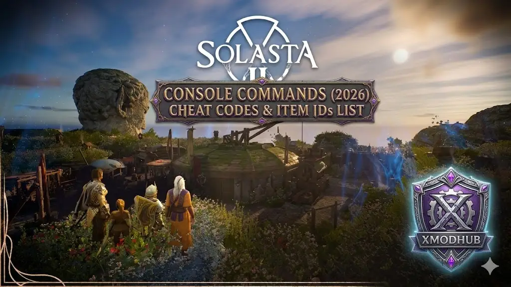 Solasta II Console Commands, Cheat Codes & Item IDs List guide banner.
