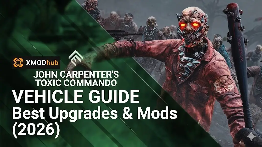 Шапка руководства по транспорту в Toxic Commando, логотип XMODhub