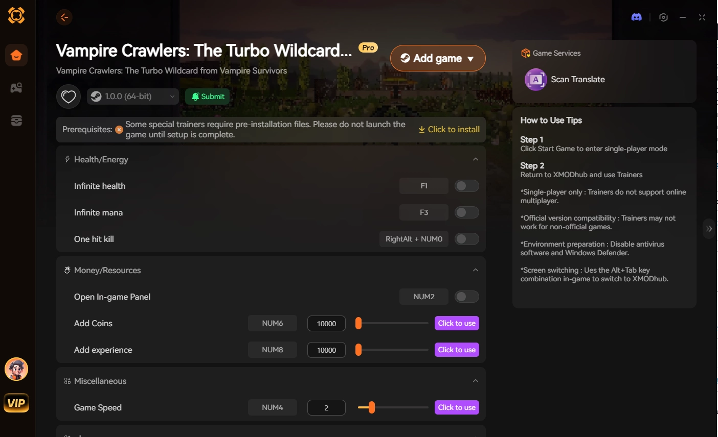 Choose XMODHUB for Vampire Crawlers
