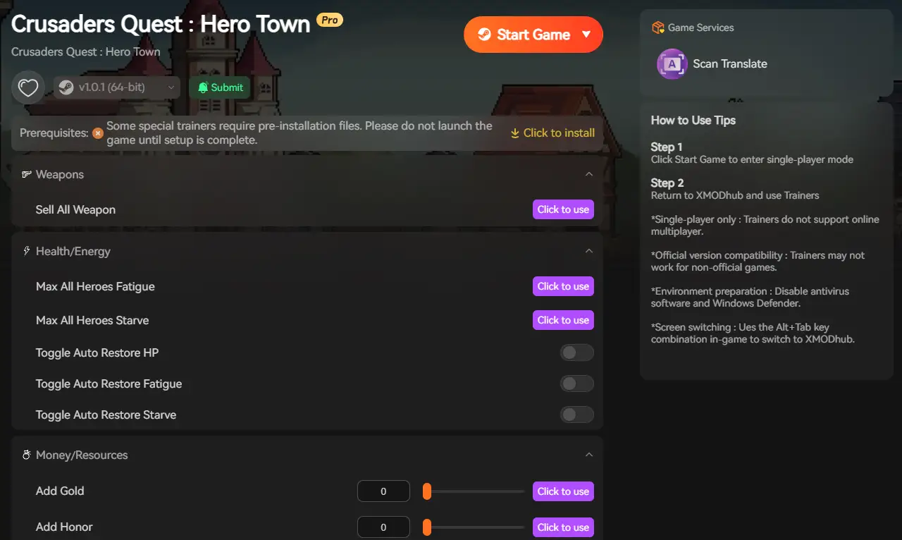 Crusaders Quest mods