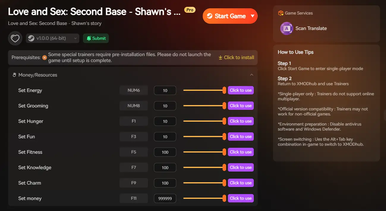 Second Base - Shawn's Story mods