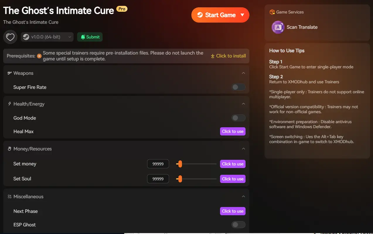 The Ghost's Intimate Cure mods
