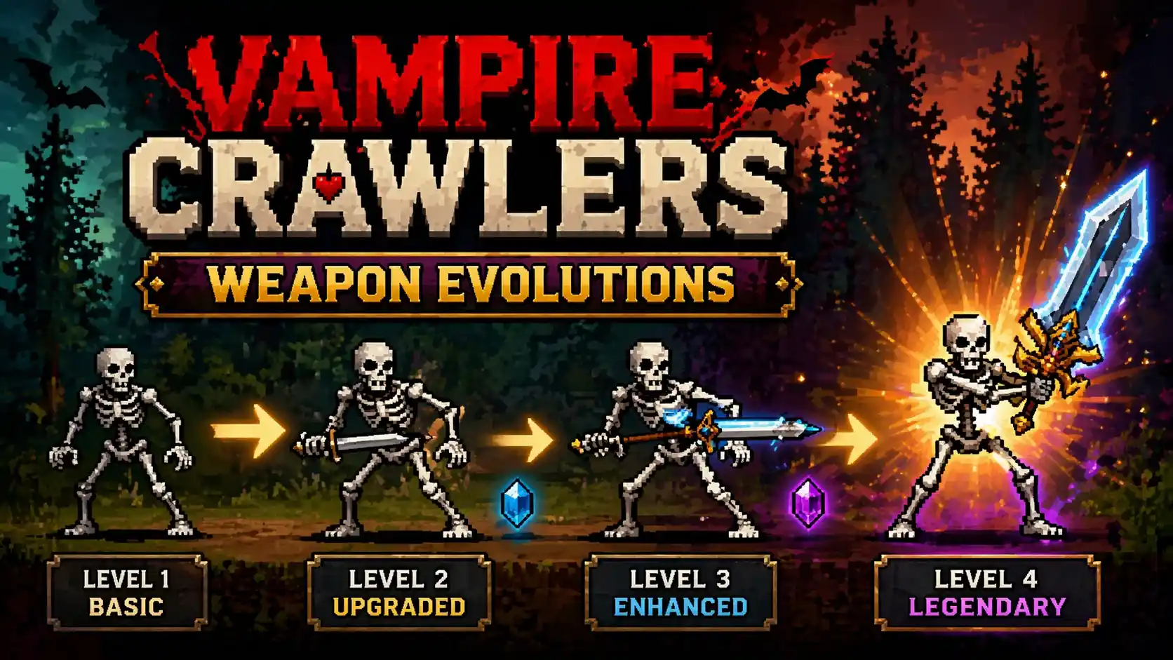 Vampire Crawlers Weapon Evolutions: All 20+ Combos
