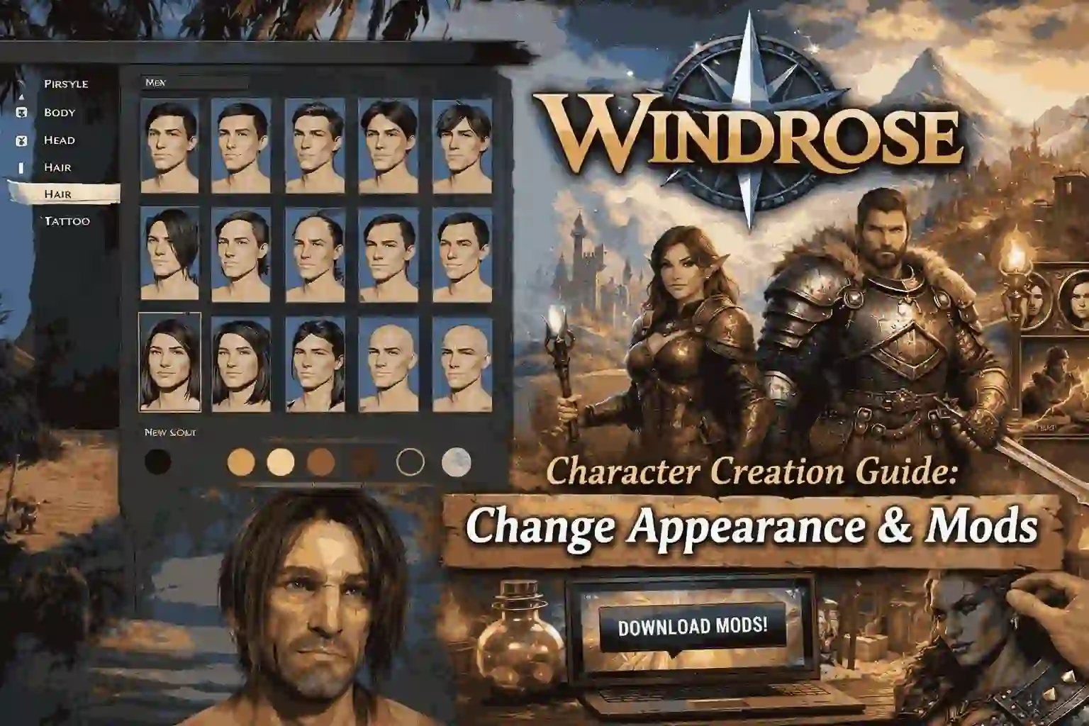 Руководство по созданию персонажа в Windrose: изменение внешности и моды