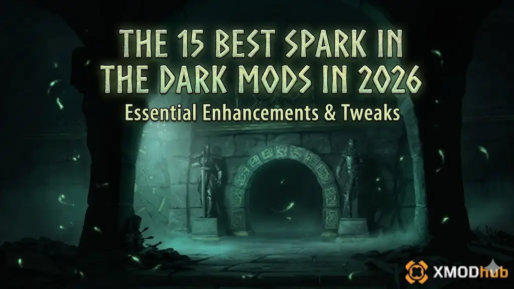 A dark dungeon corridor with glowing green glyphs and an ornate iron candelabra.