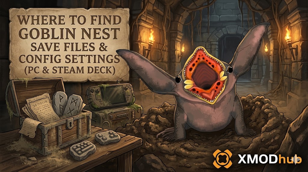 帶有裝飾性文字的《哥布林巢穴》（Goblin Nest）指南標題圖片