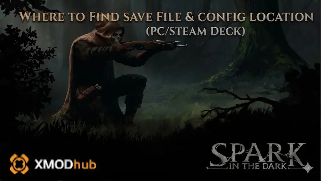 Guide image for finding Spark in the Dark save files and config locations.